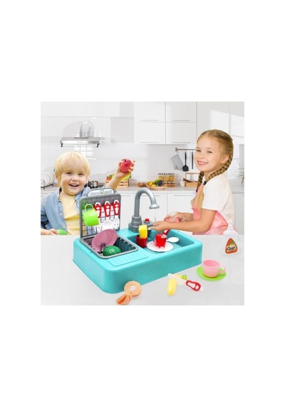 7010 Modern Lavabo Pilli Çeşmeli Mutfak 25 Prç Pembe