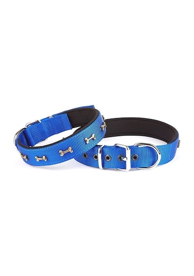 Doggie Konfor Dokuma Kemikli  Boyun Tasması 3X42-50Cm Mavi