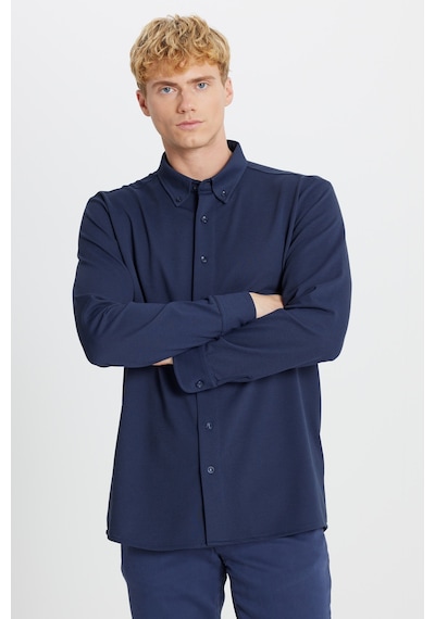 AC&Co / Altınyıldız Classics Erkek Lacı Pamuklu Tailored Slim Fit Dar Kesim Düğmeli Yaka Örme Gömlek Lacı