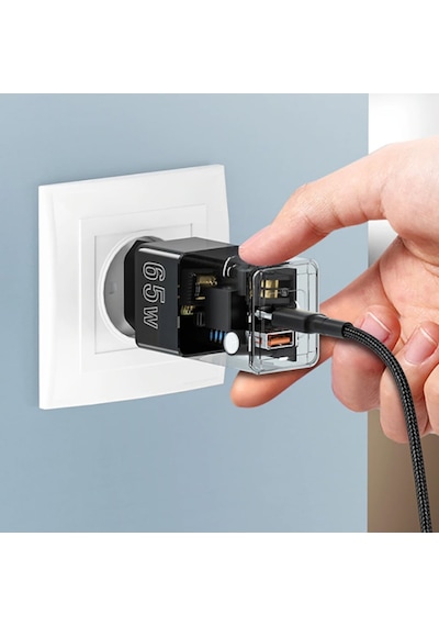Kuulaa 65W Gan Hızlı Şarj Aletı Qc-Pd 3.0 Hızlı Apple Uyumlu MacBook Pro Şarj