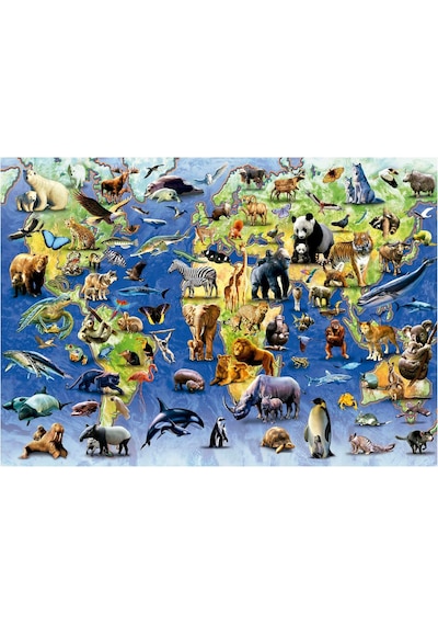 Educa 500 Parça Yüz Tehlike Altındaki Hayvan Türü Puzzle - 19908 - One Hundred Endangered Species