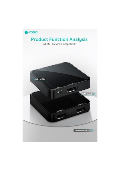 Hdmı 1.4 Splitter 1 Giriş 2 Çıkış Görüntü Çoğaltıcı Adaptör 4k 1080p Çift Ekran Yansıtma Ps5 Xbox Laptop Tv Monitör Projeksiyon Uyumlu