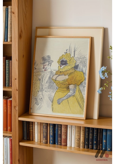 Toulouse-lautrec Vintage Afiş, Ahşap Çerçeveli Duvar Tablosu - Sanatsever Hediyesi