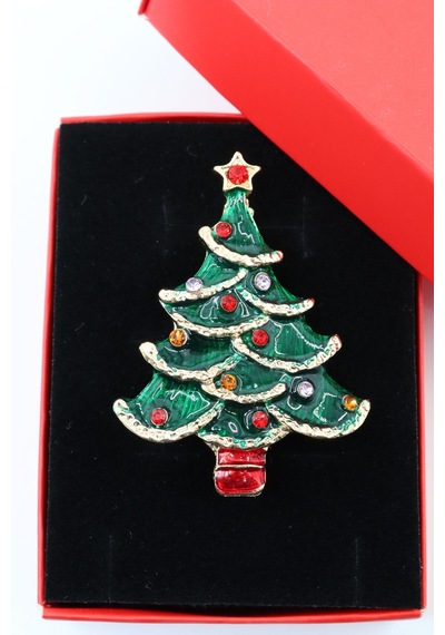 Noel Ağacı Broş. Taşlı Tasarım Yılbaşı Ağacı Broş. Yaka İğnesi Broş. Kadın Broş. Broş. Yeşil