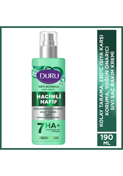 Nem Bombası 7 Li Hyaluronik Asit Hacimli,ağırlaştırmayan Formül Saç Bakım Spreyi 190 Ml