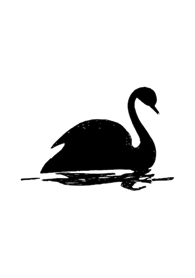 Kuğu Folyo Sticker 100cm Uzunluk Siyah