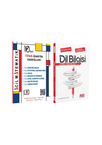 Acil 10. Sınıf Acil Matematik Tema Öğretim Fasikülleri Ve Akm Dil Bilgisi Soru Bankası Seti 2 Kitap