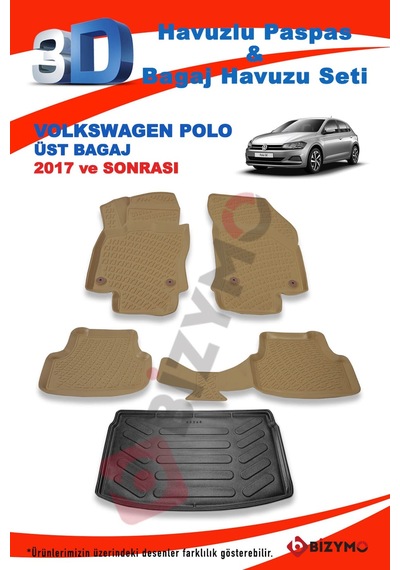 Volkswagen Polo Üst 2017 Ve Sonrası Bej Paspas Ve Bagaj Havuzu Se