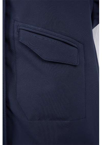 Escetic Lacivert Çıkarılabilir Kapüşonlu 2 Cepli Su Ve Rüzgar Geçirmez Kadın Softshell Mont 6331-3510-lacivert Lacivert