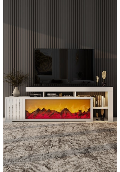 Dekoratif Yapay Şömine Ve Tv Ünitesi 160 Cm X 52 Cm ,kumandalı, B
