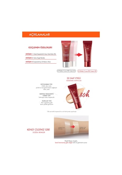 Missha M Perfect Cover BB Cream RX Yüksek Kapatıcı ve Cilt Bakım Etkili Yeni Nesil BB Krem SPF42+++ (No.25) 20 ML