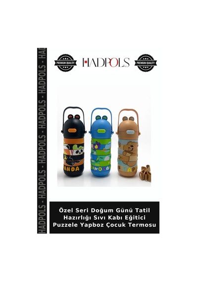 Özel Seri Doğum Günü Tatil Hazırlığı Sıvı Kabı Eğitici Puzzele Yapboz Çocuk Termosu Çok Renkli
