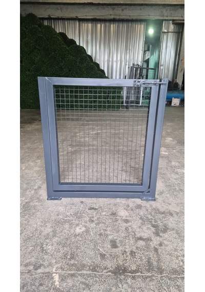 Tel Çit Kapı - Dar Delikli Tel Kapısı - 100 Cm Yükseklik X 100 Cm Eni - -antrastik - Gri