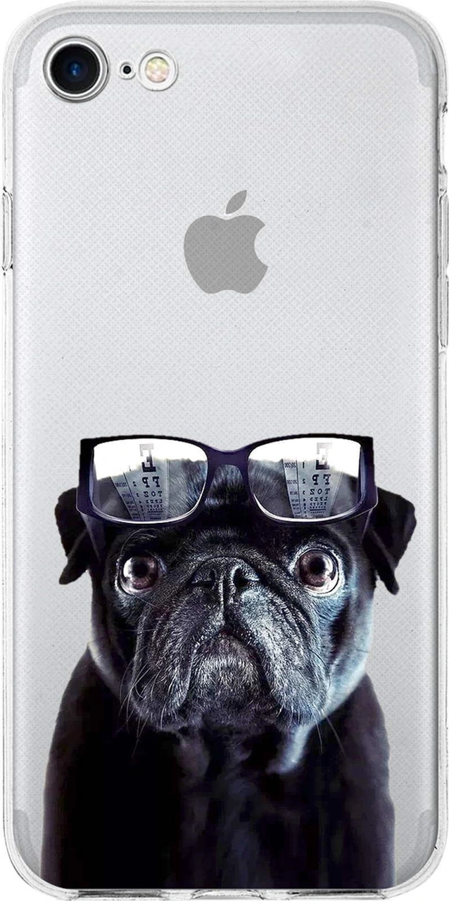 Apple Uyumlu iPhone Se İle 1mm Slim Fit Köpek 3 050f Baskılı Şeffaf Kılıf