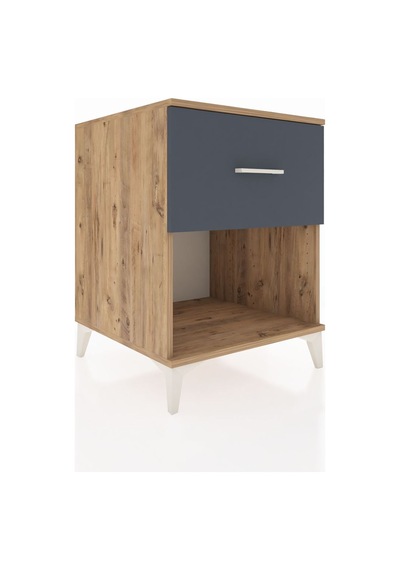 Kronos Komodin Tek Çekmeceli 60x59x80 Çam-antrasit Çam