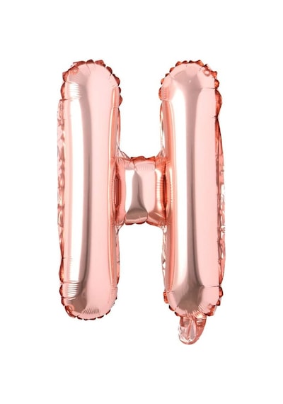 H Harf Rose Gold Folyo Balon16 İnç 36 cm