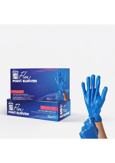Flex Hi-tech Tpe Tek Kullanımlık Eldiven 100'lü Lateks İçermez, Pudrasız, Gıdaya Uygun, Elastik Ve Dayanıkl Diğer