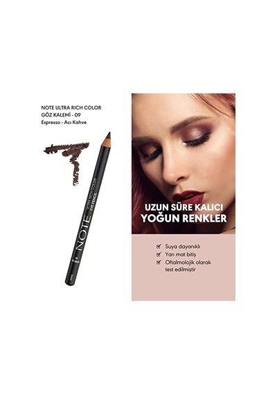 Note Cosmetics Ultra Rich Color Göz Kalemi 09 Espresso, Acı Kahve 00