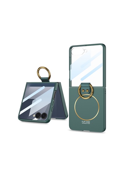 Galaxy Uyumlu Z Flip 7 Kılıf M-safe Şarj Özellikli Pazarplus Kıpta Yüzüklü Flip Sert Kılıf Pembe