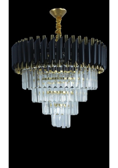Zamira 50 Gold 50 Lilik Kristal Taşlı Lüks Avize - Yatak Odası - Salon - Mutfak - Hol Altın