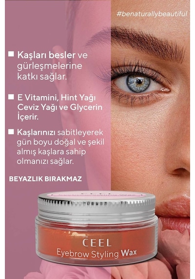 The Ceel Kaş Şekillendirici & Sabitleyici Wax E Vitamini Glycerin Hint Yağı 50 ml