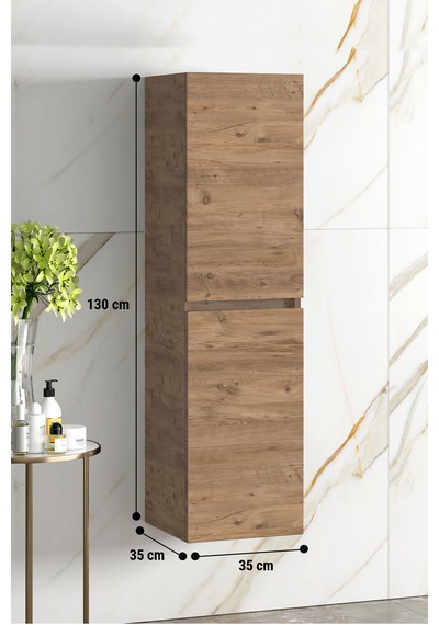 Yıldız 35 130 Cm Atlantik Çam Mdf Asma Banyo Boy Dolabı Atlantik - Çam