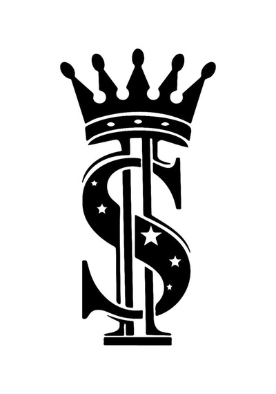 Kral Taçlı Dolar Işareti Oto Sticker Siyah 20 12 Cm