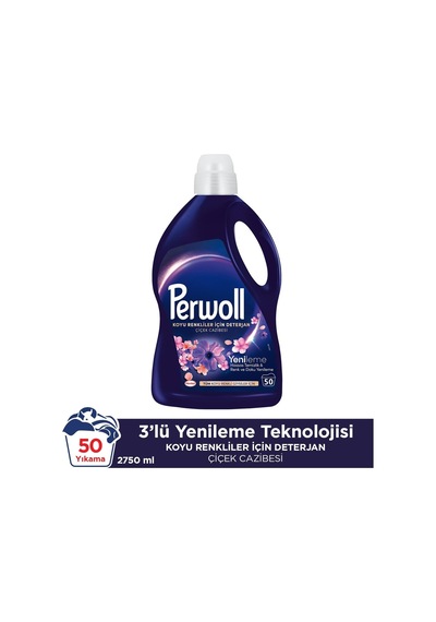 Perwoll Hassas Sıvı Çamaşır Deterjanı Yenileme&amp Çiçek Cazibesi Siyah 2,75 L 0.75 LT - 2.5 LT - 12 KG