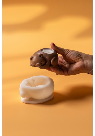 Rufus Concept Ayı Tealight Silikon Mumluk Kalıbı