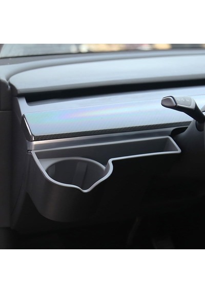 Tesla Model Y Ve Model 3 İçin Ön Göğüs Bardak Ve Telefon Tutucu, Gri