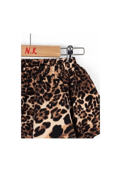 Nk Kids Kız Bebek Bel Lastikli Leopar Desenli Balon Etek-14791 Kahverengi
