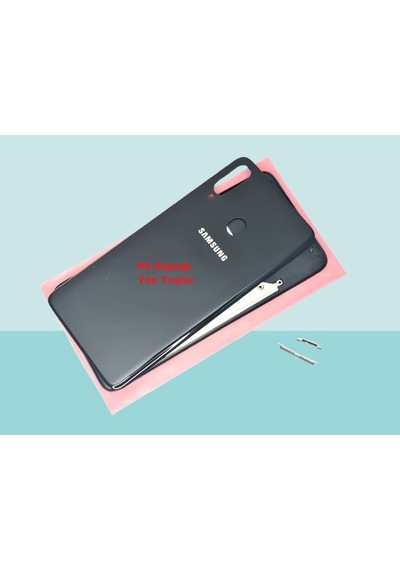 Samsung Galaxy A20s Uyumlu Full Kasa Arka Kapak Batarya Kapağı - Siyah Çok Renkli