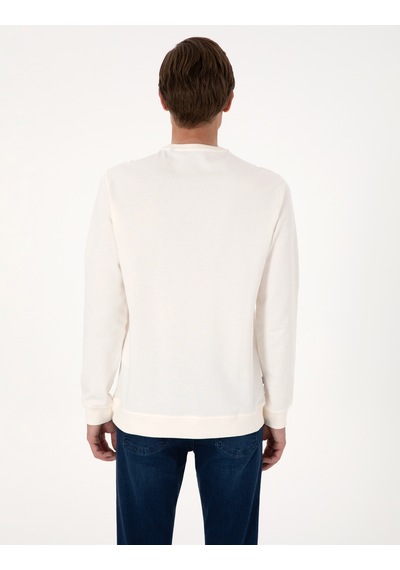 Pierre Cardin Erkek Ekru Sweatshirt 50314054-vr019 Ekru