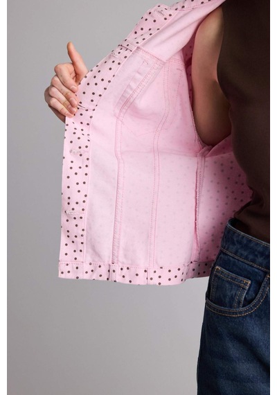 Defacto Regular Fıt Gömlek Yaka Gabardin Pembe Ceket H5733ax26smpn440 Pembe-pn440