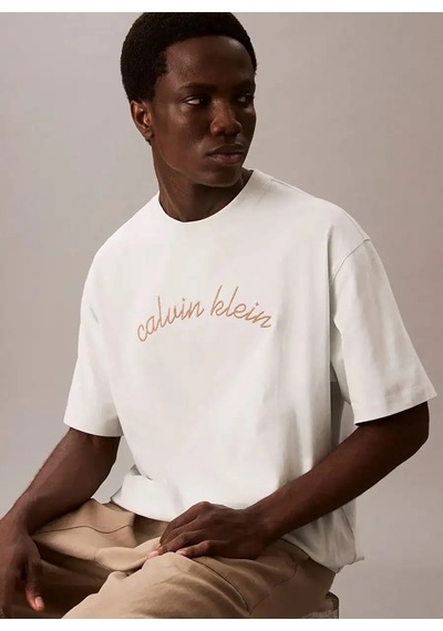 Calvin Klein Erkek Marka Logolu Organik Pamuklu Günlük Kullanıma Uygun 1krem1 T-shirt Lv04rc225g 6qh