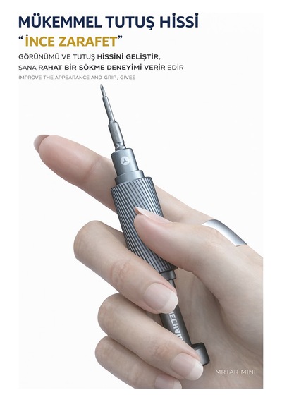 Mechanıc Mortar Mini 6 Sı 1 Arada Profesyonel Hassas Tornavida Seti Manyetik Uç, Sessiz Rulman, Magnezyum Alaşım,