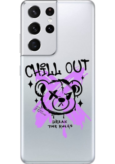 Samsung Galaxy S21 Ultra Uyumlu Şeffaf Kılıf Graffiti 7 Tasarımlı