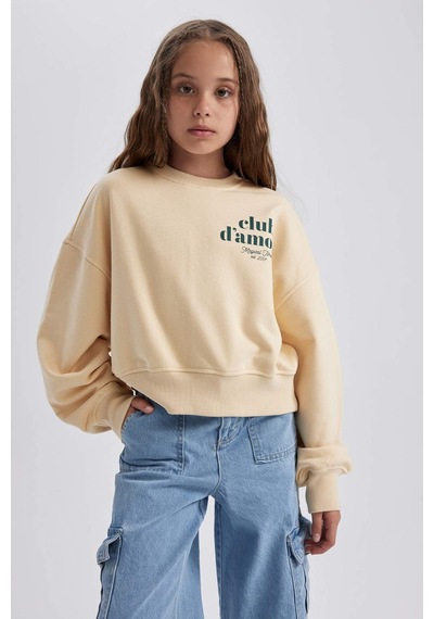 Defacto Kız Çocuk Oversize Geniş Kalıp Baskılı Sweatshirt A6158a823aubg378 Bej Defacto Kız Çocuk Oversize Geniş Kalıp Baskılı Sweatshirt A6158a823aubg378 Bej
