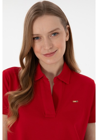 U.S. Polo Assn. Kadın Kırmızı Basic Polo Yaka Tişört 50305700-VR030 U.S. Polo Assn. Kadın Kırmızı Basic Polo Yaka Tişört 50305700-VR030