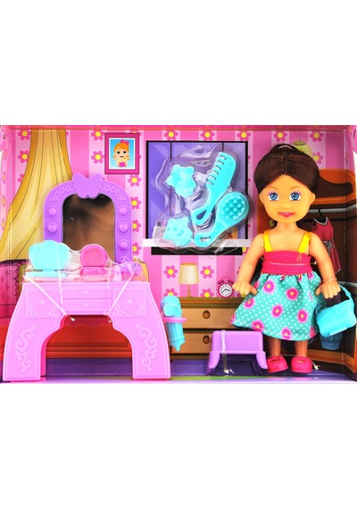 Cute Doll Mini Bebek Aksesuarlı Ve Makyaj Masalı Oyun Seti