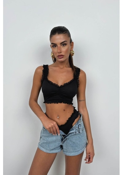 Etiler Collection Dantel Detaylı Büstiyer Siyah