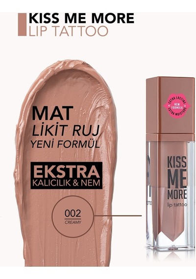 Flormar Uzun Süre Kalıcı Mat Ruj - Kiss Me More-002 Creamy-8682536040631