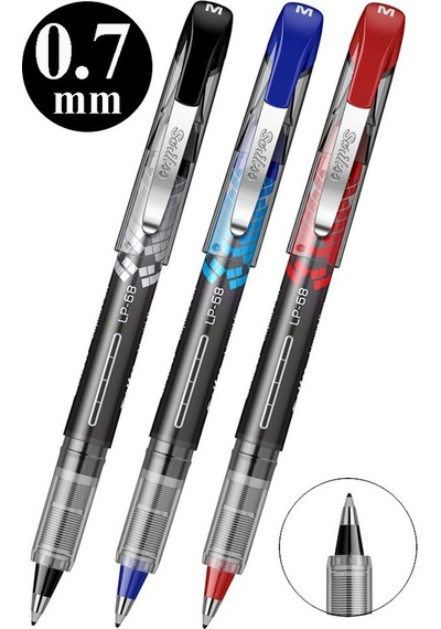 Mavi Kırmızı Siyah Pilot Kalem Lp-68 3 Adet Scrikss Liquid Pen Pilot Kalem 0.7mm Uçlu Pilot Kalem Hızlı Kuruyan Çok Renkli