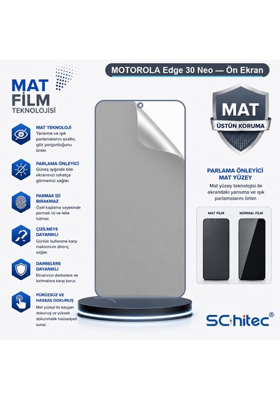 Motorola Edge 30 Neo Uyumlu Ön Yüzey Mat Hidrojel Ekran Koruyucu 49237217