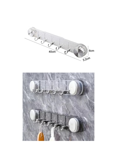 Vakumlu Ve Yapışkanlı Mutfak Banyo Askılığı Şeffaf