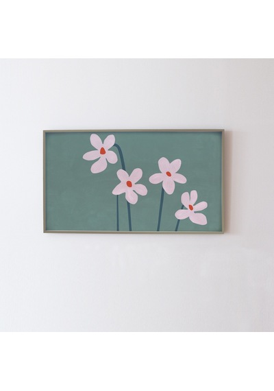 Modern Samsung Frame Tv Sanatı - Samsung Frame Tv İçin Resim Tarzı Sanat, Çiçek Sanatı 16:9 Çiçek Sanatı