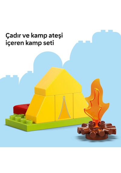 LEGO® DUPLO® Peppa Pig Kamp Gezisi 10452 - 2 Yaş ve Üzeri Çocuklar için Çadır ve Kano İçeren Yaratıcı Oyuncak Yapım Seti (32 Parça)