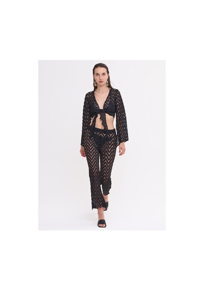 La Garita Jude Siyah Crop Top&pantolon Set Siyah Siyah
