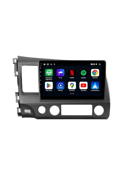 Honda Civic Android Multimedya 10 İnç 2006-2012 Carplay Android Auto Navigasyon 4gb Ram 32gb 9"