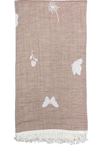 Biorganic Butterfly Feeling Müslin Battaniye 90x90 Cm 64739 Ekru